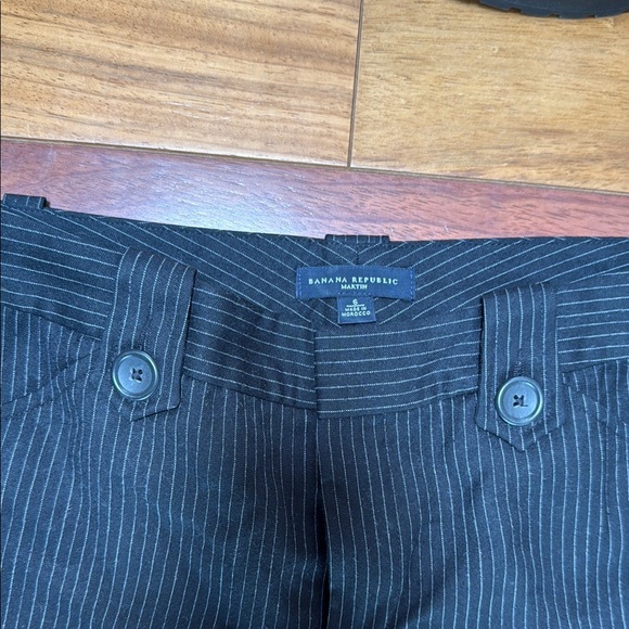 Banana Republic Pants - 100% wool shell pants vintage black pinstripe pattern by Banana Republic women